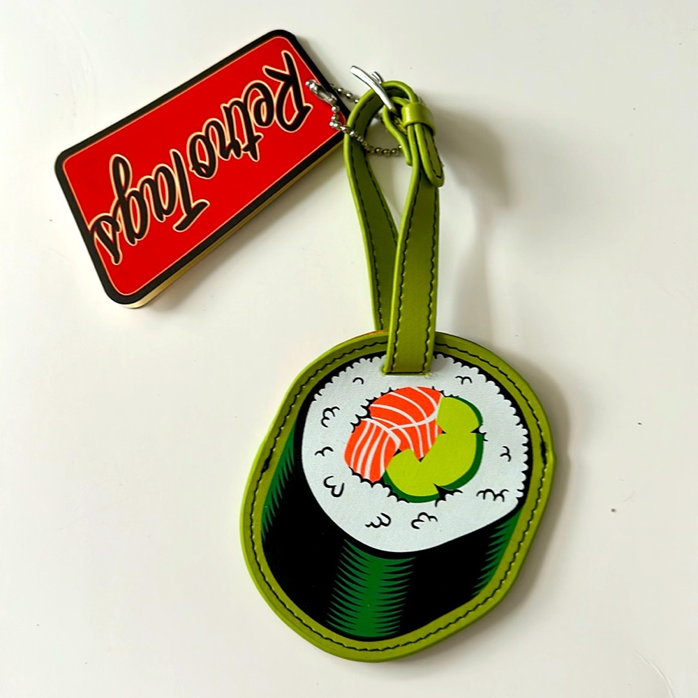 NWT Flapjacks Retro Sushi Luggage Suitcase Backpack Travel Tag Holder
